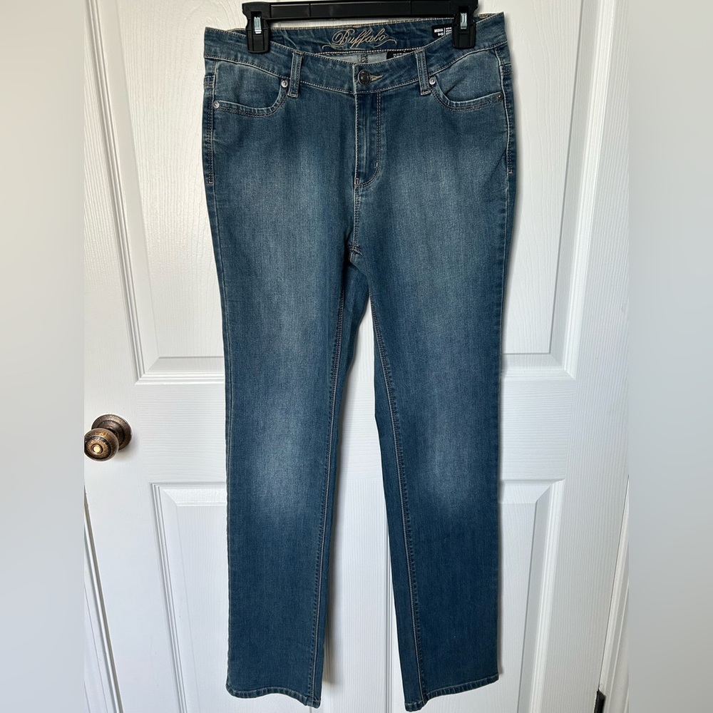 Buffalo “Misha” Mid Rise Straight Leg Blue Denim Jeans Size (8) 8x32